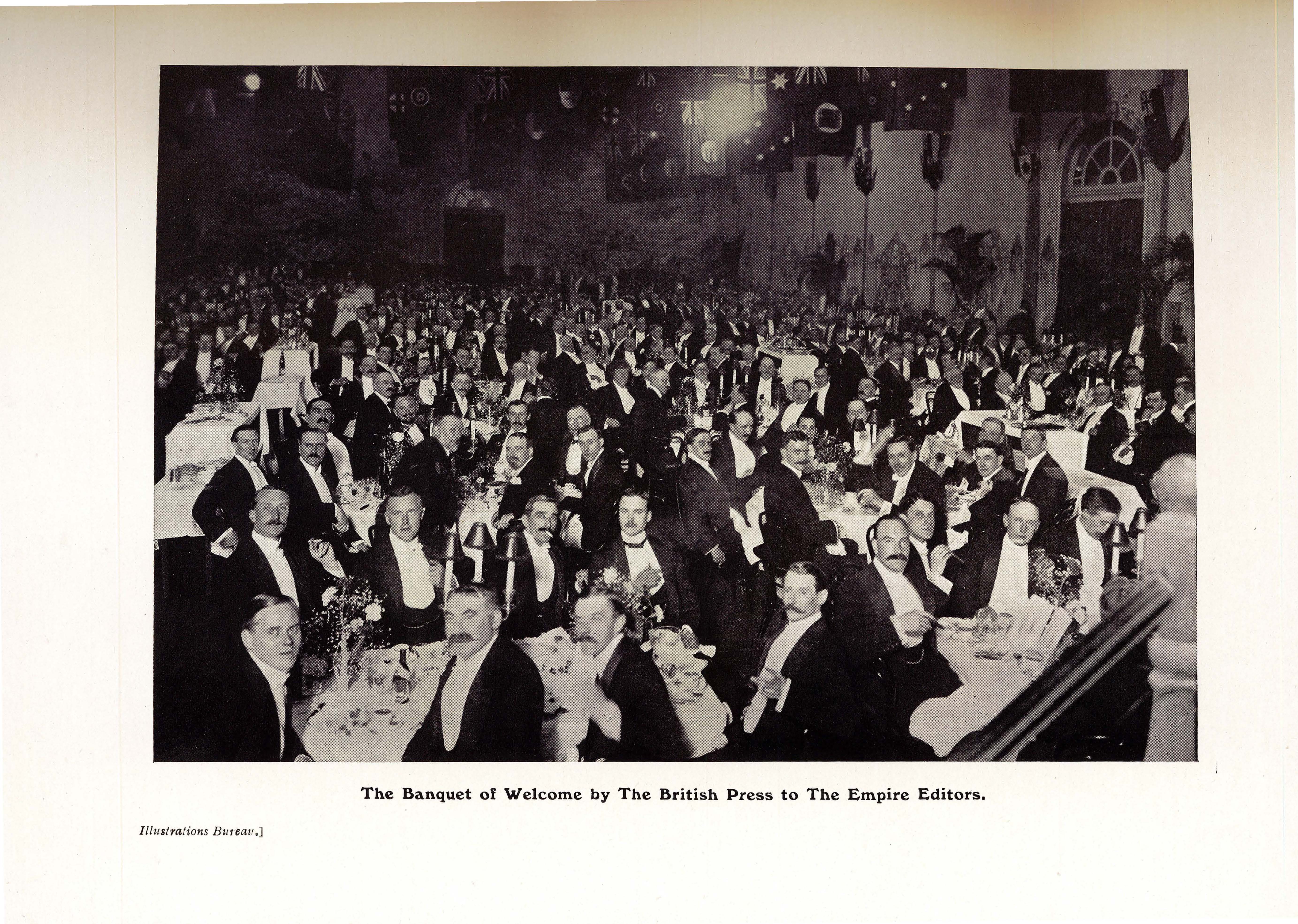 Imperial Press Conference. (Jun. 06, 1909). Press Banquest Photo Page. Parliament of the Press, 1909. Horace Marshall & Sons. 