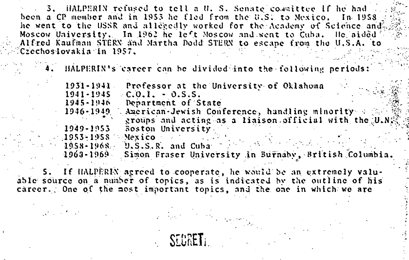 Maurice Hyman Halperin. (Released Jun. 15, 2023). Biographies, Third Agency Documents, Jan. 01, 1962 to 1976, JFK Assassination Records - 2023 Additional Documents Release, Doc. No. 201-128561, File No. 90T01357A. National Archives. Source: https://www.archives.gov/files/research/jfk/releases/2023/104-10172-10112.pdf