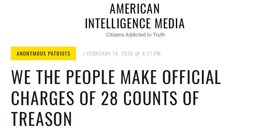 We The People Make Official Charges Of 28 Counts Of Treason
