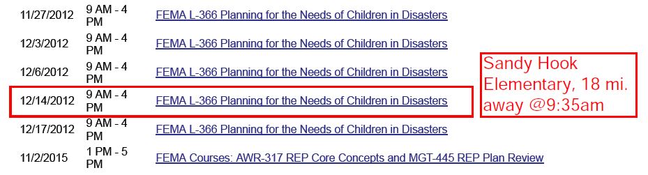 FEMA L-366. (Dec. 14, 2012). Planning for the Needs of Children in Disasters (ref. Sandy Hook Elementary). Connecticut Department of Emergency Services and Public Protection.