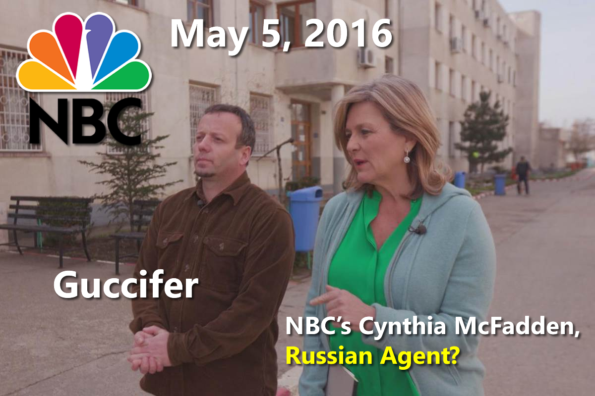 NBC's Cynthia McFadden interviewed Guccifer (Marcel Lehel Lazar) in Romania on May 5, 2016).