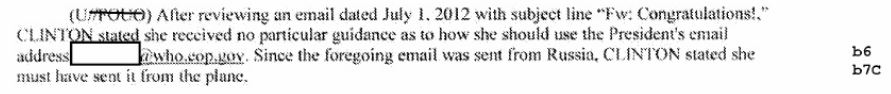 FBI INFO. (Aug. 31, 2016). PAGE 2, Hillary Clinton’s FBI 302 agent interview form, 11 pgs. FBI.
