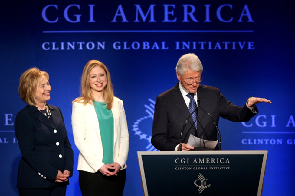 Bill, Hillary and Chelsea Clinton at the Clinton Global Initiative (CGI)