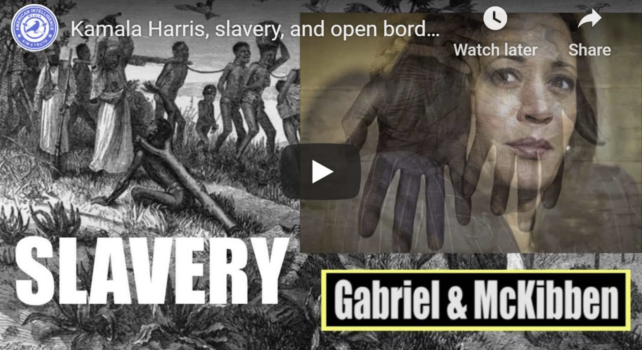 Gabriel, McKibben. (Aug. 14, 2020). Kamala Harris, slavery, and open borders. American Intelligence Media, Americans for Innovation.