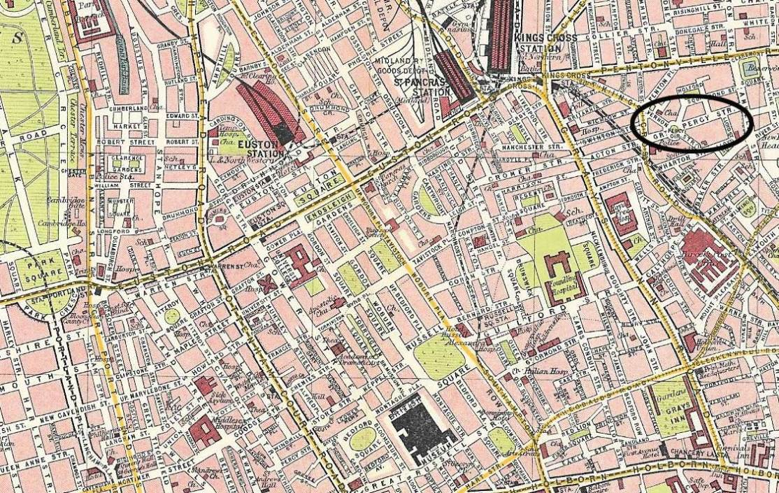 Map from early 1900s showing Percy Circus