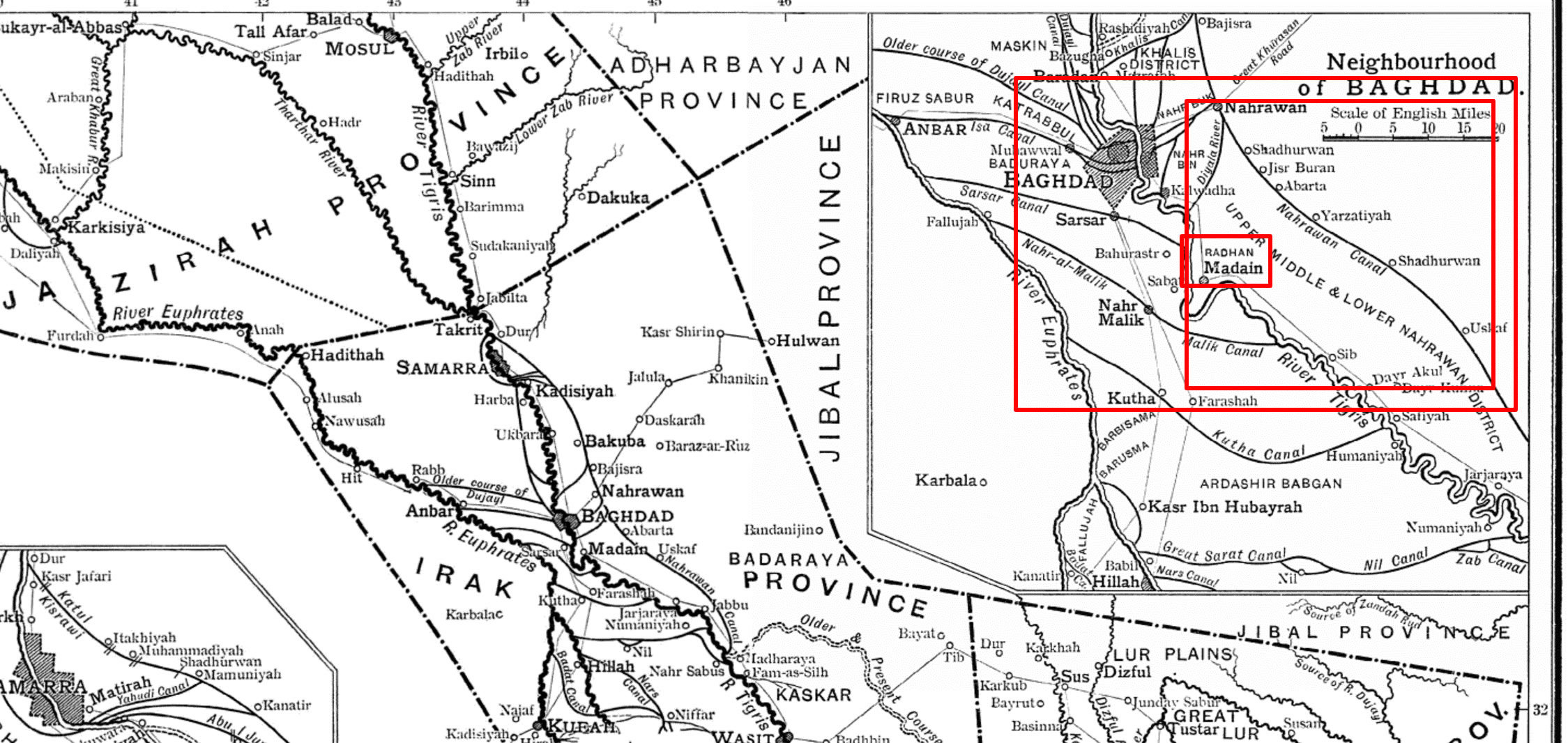 Location of Rādhān in Babylon/Baghdad