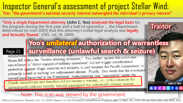 NSA Project Stellar Wind - warrantless mass surveillance of American citizens